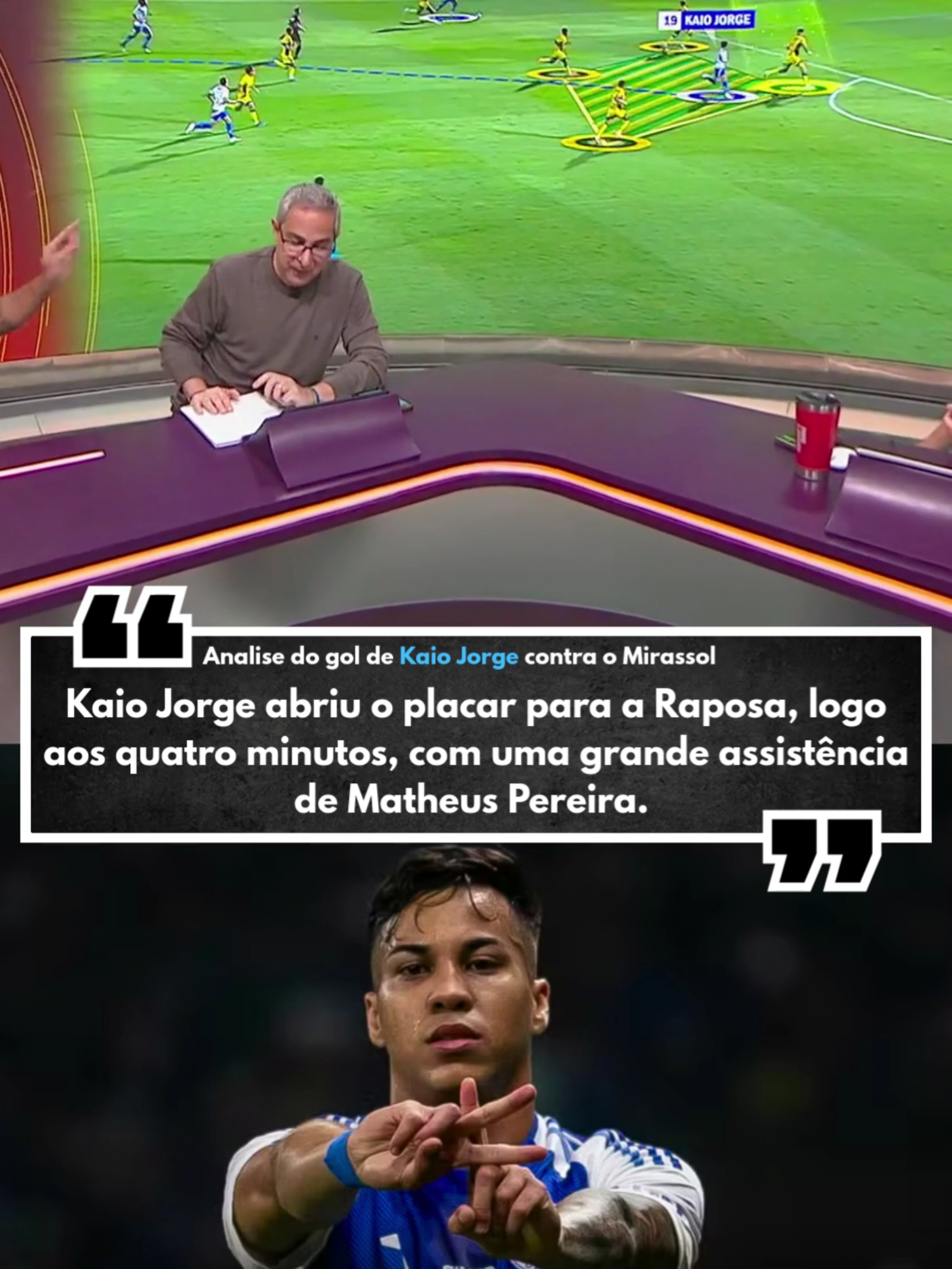 MANSUR ANALISA GOL DE KAIO JORGE DO CRUZEIRO CONTRA O MIRASSOL #cruzeiro #mirassol #futebol #brasileirao #kaiojorge #mansur