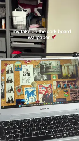 my take on the corkboard wallpaper 📌 #corkboardwallpaper #desktopbackground #background #canva #corkboard