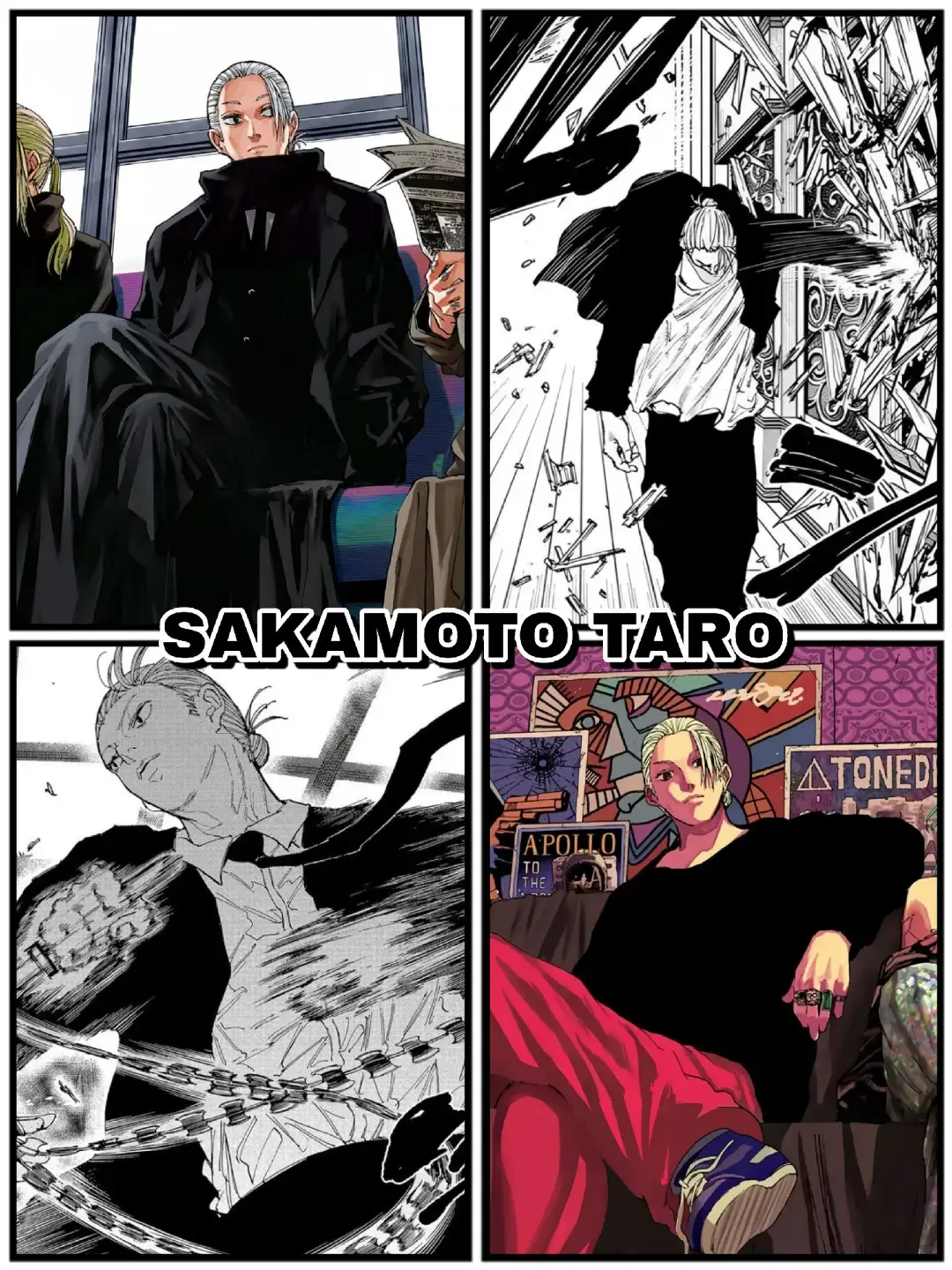 Sakamoto Days Characters: • Taro Sakamoto: The protagonist, a retired legendary hitman who now runs a convenience store and lives a peaceful life with his family. He has gained weight but retains his incredible skills, often reverting to his slimmer, more powerful form in a fight.  • Shin Asakura: A young assassin with the psychic ability to read minds. He becomes an ally and a close friend to Sakamoto.  • Lu Xiaotang: A young woman from a Triad family who becomes a part of Sakamoto's group.  • Heisuke Mashimo: A skilled sniper who joins Sakamoto's team.  • Aoi Sakamoto: Sakamoto's wife.  • Hana Sakamoto: Sakamoto's daughter. • Yoichi Nagumo: Sakamoto's old colleague and a member of the Order. He is cheerful but a formidable assassin.  • Shishiba: A cynical and strict member of the Order, he is the mentor to Osaragi.  • Osaragi: A new member of the Order, mentored by Shishiba. She uses a buzzsaw as her weapon.  • Hyo: A large, burly member of the Order who relies on brute strength.  • Takamura: An aged Order member who is considered the strongest member of the JAA. He wields a katana with devastating force. • Rion Akao: A former member of the Order and a key figure in the past. • Akira Akao is a shy JCC transfer student with a hidden talent for assassination, stemming from her ability to see the 