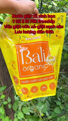Nước giặt xả sinh học cao cấp Baligold dạng túi 3 lít sử dụng được cho cả trẻ sơ sinh và làn da nhạy cảm. #nuocgiatxabaliogo #nuocgiat #nuocgiatxa #nuocgiatbali #nuocgiatbalioganic 