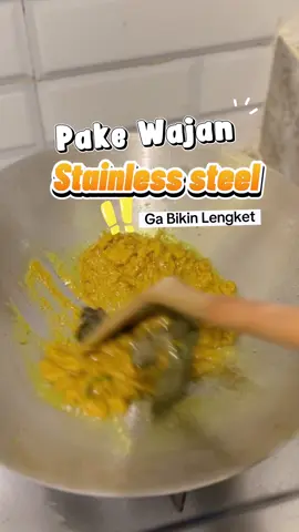 Kenapa ga dari dulu aja yaah pake wajan dri bahan stainless ,ternyata baguss lohh dan pasti ya kalo yang ini aesthetic #wajanantilengket #wajanstainless #wajanstainlessteel 