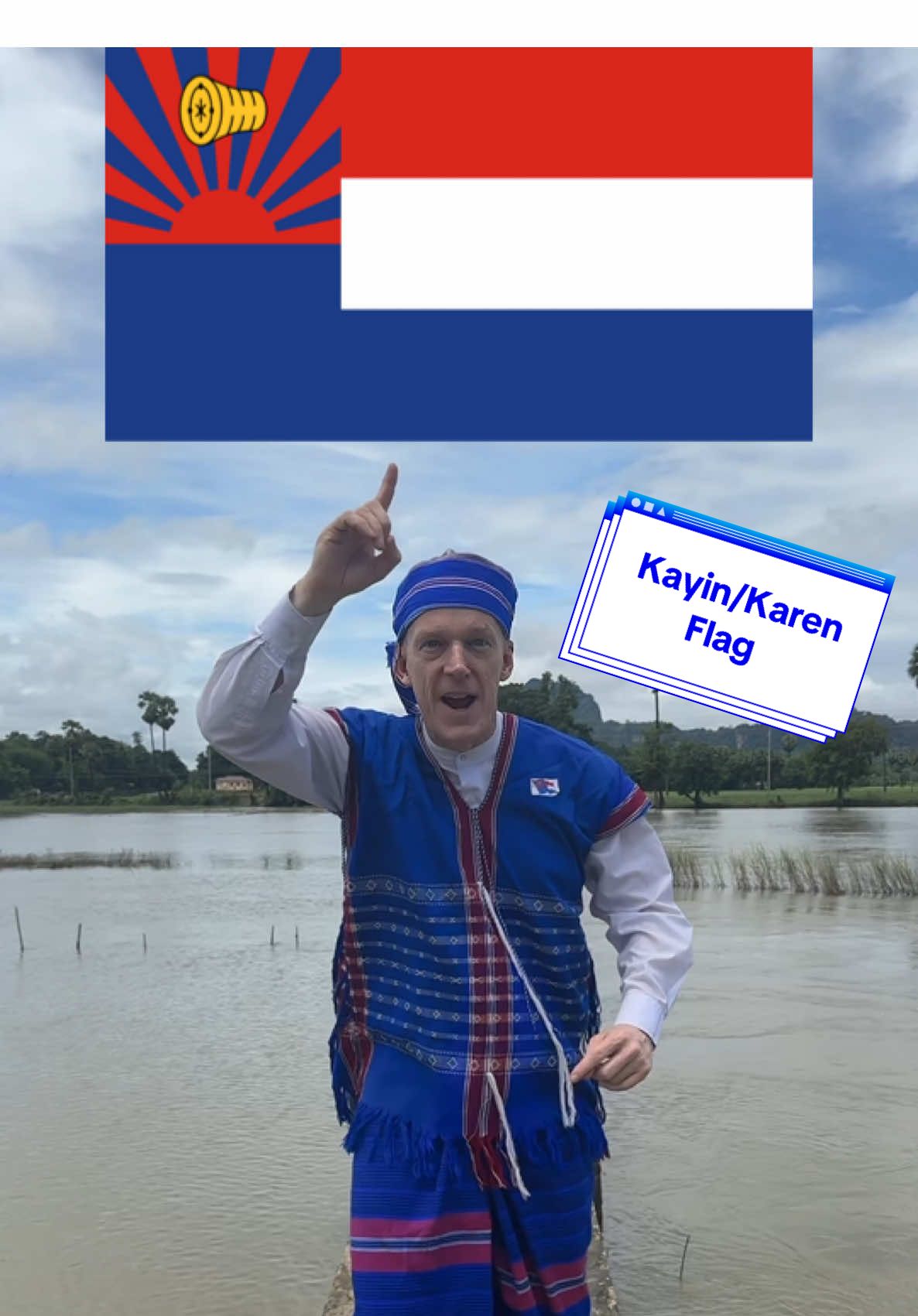 The symbolism on the Karen/Kayin flag #kopefe #myanmar #thankyoumyanmar #tiktokmyanmar #kayin 