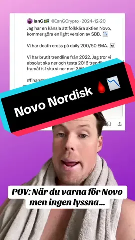 Du varna för Novo - men ingen lyssna 🫠 Följ för mer 🥰🔥 #investera #börsen #foruyou #forupage #aktien 