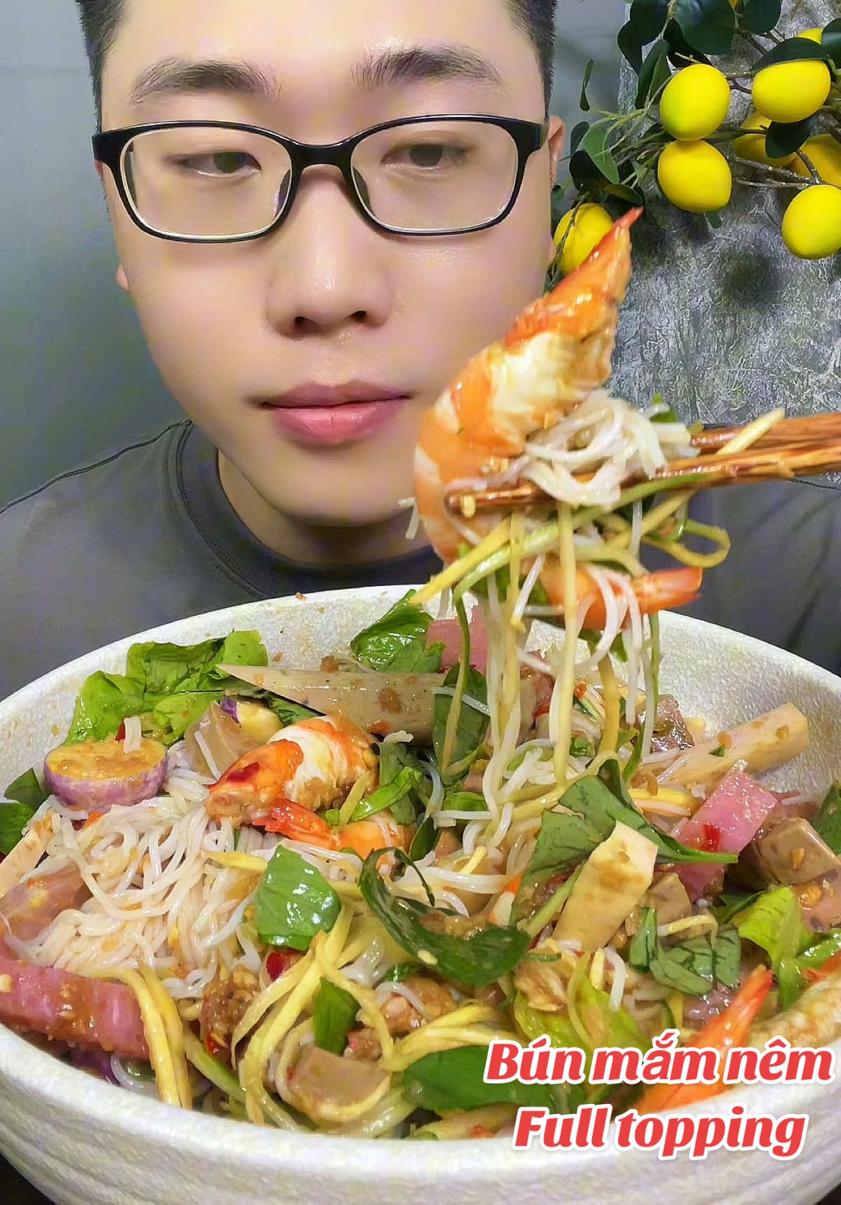 Chắc ai đó đang thèm 🤪>> bún mắm nêm 😊😊#mukbang #ancungtiktok #diencongtu9797 #bunmamnem 