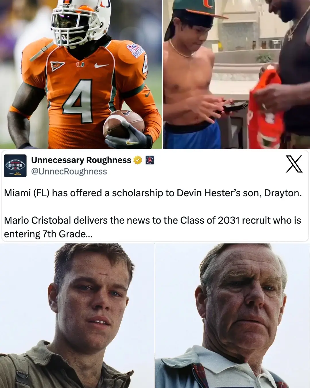 Feel old yet? 🧐 #CollegeFootball #cfb #football #miamihurricanes #devinhester 