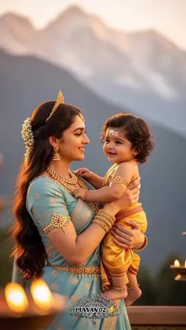 “Aaraariaararoo kekuthamma — The Divine Embrace ✨ Cute Murugan’s laughter blossoms in Parvathi’s arms”