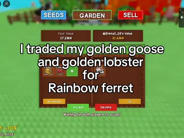 Golden goose+golden lobster = rainbow ferret  . . #gag #growagarden #roblox  #fyp #fyppppppppppppppppppppppp 