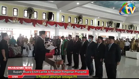 BUPATI H. EDISON SH. M.Hum  LANTIK 6 PEJABAT DI LINGKUNGN PEMERINTAH  KABUPATEN MUARA ENIM #bupatimuaraenim #indonesia #presidenprabowo #indonesialivetv #tvri #rcti #tvone #kompastv #sumateraselatan #muaraenimnews #aluswahmuaraenim 