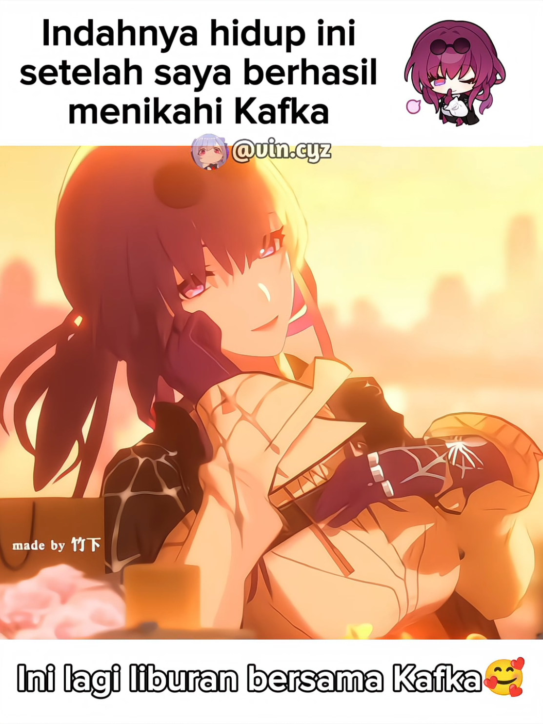 Kafka mari kita hidup bahagia hingga selamanya❤️ (Credit animation : 竹下 - Bilibili) #kafka #kafkahonkaistarrail #HonkaiStarRail #hsr #honkaistarrailmeme 