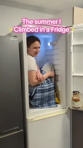 Guys it was so hot out. #fridge #climbing #hideandseek #gremlincore #goblincore 