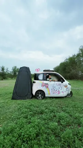 Morning version, see what I do when I get up in the morning. #tricycle #minicar #electriccar #campinglife #limousine #Outdoors #relax #fyp 