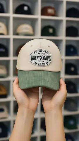 wankby trucker corduroy aplikasi jaring dessert sage topi dewasa retro black#topi #OOTD #topiwankbay 
