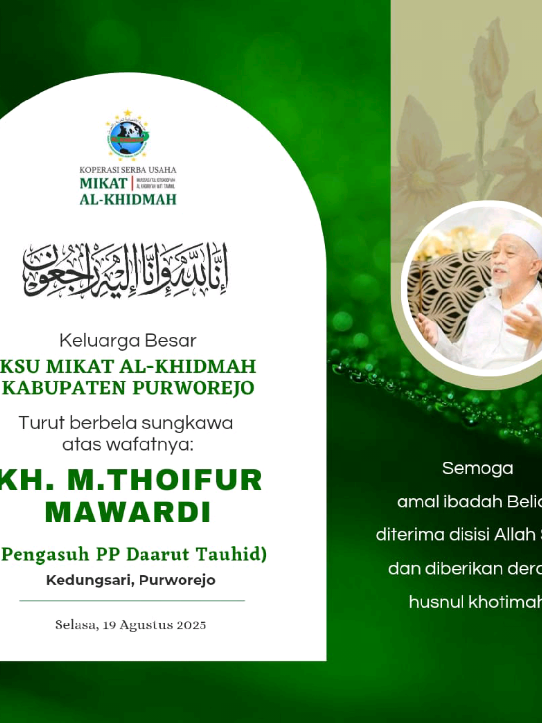Kh Thoifur Mawardi Meninggal  innalilahi wa innailaihi rojiun  Husnul Khatimah yai ... alfatihah 