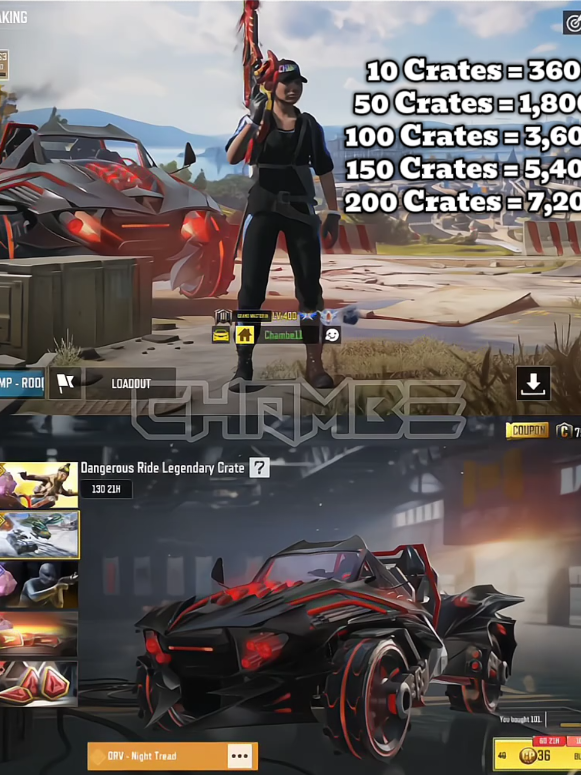 DANGEROUS RIDE LEGENDARY CRATE BREKDOWN  #chambecodm #codm #vehicle #crate #breakdown 