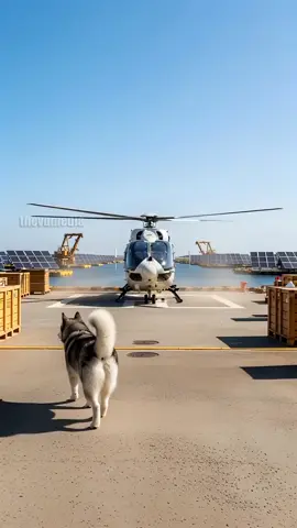 Alaskan Malamute Jumps From Helicopter To Warn Offshore Medic Of Danger! #rescue #animals #pets#fypシ #trand 