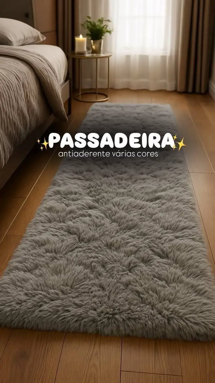 Tapete Passadeira 2,00 x 0,60 Corredor Quarto Sala Felpudo Várias Cores #shopee #achadinhos 