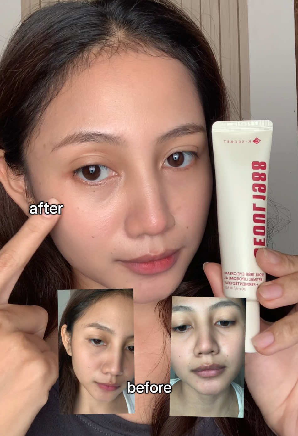 Punya wrinkles, laugh lines, or dark circles? Kalau mau yang hasilnya lebih cepet, boleh cobain ini deh! I mean it realy works @KSECRET INDONESIA 😍😍  #seoul1988 #ksecret #7days #eyecream #skincarekorea 