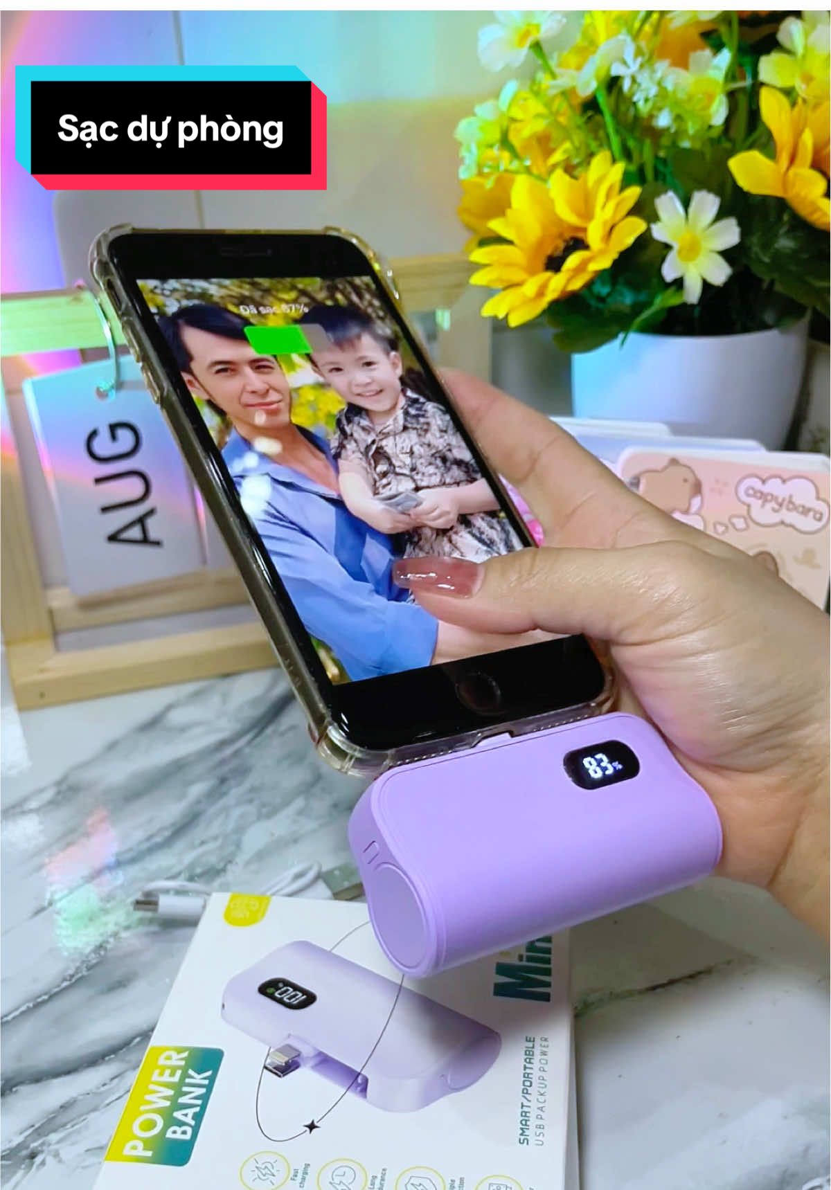 Sạc dự phòng mini nhỏ gọn 5000Mah #sacduphong #sacduphongmini #ngoclanhmecutin #xuhướng 