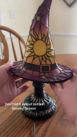 Large 11.81 witch hat lamp. Painted resin style Halloween lamp. Spooky season lights. Witch hat. #witchhatlamp #lightsforhalloween #spookyseason 