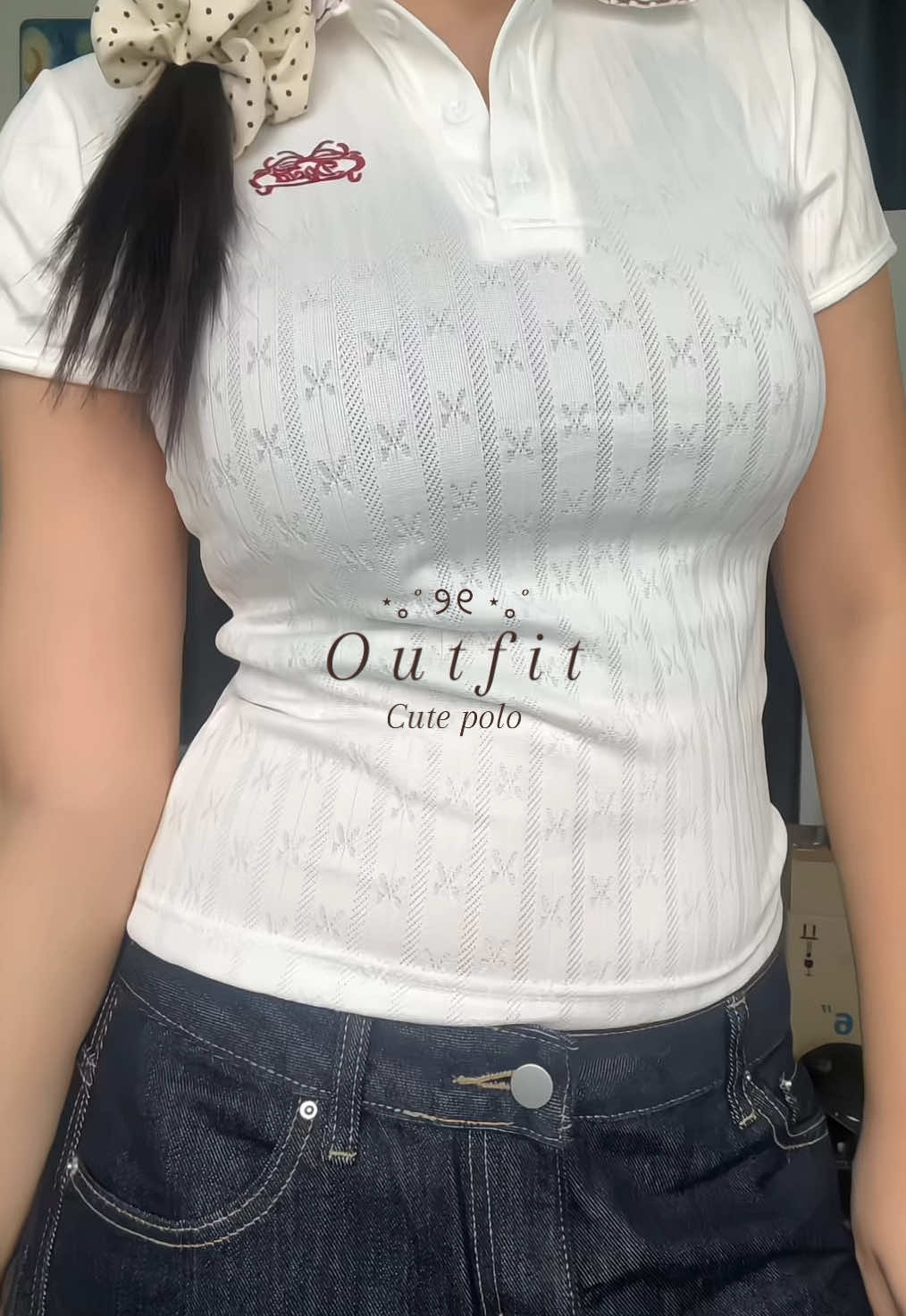 Cute polo ✨🎀💋#outfit #outfitideas #OOTD #แต่งตัว #fashion 