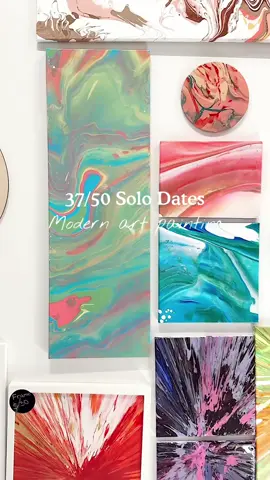  37/50 Solo Dates  Modern Art Painting I’ve never been a fan of modern art, thinking it was easy. But after trying a drip-painting class, I realized how challenging it is to bring your vision to life on canvas. It takes experience and practice to understand your color patterns and how to move the canvas to make everything work. The good part? You can keep redoing it until you’re satisfied. The not-so-good part? You end up wasting a lot of paint. So… what do you think of my painting? #solodate #solodateideas #thingstodo #houstontexas #houston @Shot of Art 