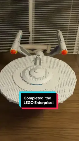 Except for the decals… the #LEGO #USSEnterprise is finally complete. The last pieces arrived by mail yesterday! Meant to complete this on Live, but just got caught in both the build and the cleanup. More videos to come. #legotiktok @Star Trek #startrek #legotok 🖖🏼