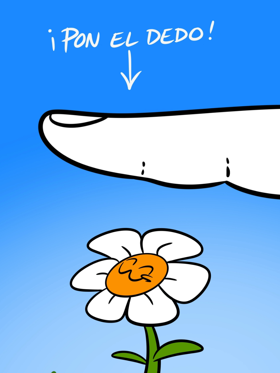 Pon el dedo y protege a la margarita de la lluvia #dedo #margarita #planta #humor #animacion 