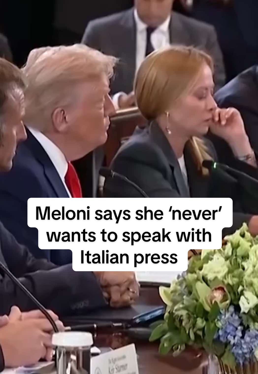 During a White House summit this week, where President Donald Trump gathered European leaders to discuss a path to ending Russia's war in Ukraine, Italian Prime Minister Giorgia Meloni was heard telling Trump that she 