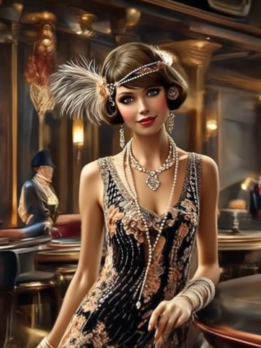 In the rhythm of the fringe💫В ритме бахромы💫 #vintage #Aleftina_13 #ai_beautiful_girl #1920_yfashion_of_the_1920s #retro #@EdEm 
