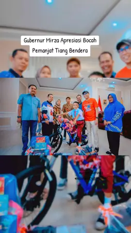 *Aksi Viral Raihan Panjat Tiang Bendera, Gubernur Mirza Beri Hadiah Sepeda hingga Tabungan* BANDAR LAMPUNG - Gubernur Lampung Rahmat Mirzani Djausal memberikan apresiasi atas keberanian Raihan Diaz Rinawi, siswa sekolah dasar yang viral setelah aksinya memanjat tiang bendera pada Upacara HUT ke-80 Kemerdekaan Republik Indonesia di Kecamatan Rajabasa, Lampung Selatan, Minggu (17/8/2025). Raihan menjadi perhatian publik setelah secara spontan memanjat tiang bendera setinggi hampir delapan meter di Lapangan Merpati. Saat itu, jalannya upacara sempat terhenti karena tali pengait bendera tersangkut di pucuk tiang. Tanpa ragu, Raihan maju ke depan dan memanjat tiang hingga berhasil memperbaiki tali tersebut. Aksi heroik ini disaksikan aparat TNI, petugas upacara, hingga masyarakat yang hadir. Usai turun, tubuhnya langsung dipapah dan diberi minum serta makanan ringan karena napasnya terengah-engah. Sebagai bentuk apresiasi, Gubernur Mirza mengundang Raihan bersama kedua orang tua dan adiknya ke Rumah Dinas Gubernur, Mahan Agung, Senin (18/8/2025). Dalam pertemuan yang berlangsung penuh kehangatan itu, Raihan menerima sejumlah bantuan, di antaranya uang tunai, tabungan Bank Lampung senilai Rp2.500.000, pakaian, makanan ringan, serta satu unit sepeda. Gubernur Mirza didampingi Kepala Dinas Pendidikan, Kepala Bappeda, serta perwakilan Bank Lampung. Kehadiran Raihan juga disambut hangat oleh keluarga besar Gubernur. Ibunda Gubernur, Hj. Yurtati Djausal, dan adiknya, Dewi Mayang Suri, turut hadir dan tampak bahagia dengan kedatangan Raihan bersama keluarganya. “Raihan ini mirip sekali dengan Mirza waktu kecil. Dulu Mirza juga sangat aktif, sampai saya bawa ke psikolog di Jakarta untuk tes IQ. Hasilnya di atas rata-rata, 141 waktu itu,” kenang Hj. Yurtati sambil mendoakan Raihan kelak menjadi anak yang sukses. Dalam suasana penuh keakraban, Gubernur Mirza kemudian menanyakan cita-cita Raihan. Dengan lantang, bocah kelas sekolah dasar itu menjawab ingin menjadi polisi. Raihan tampak semringah saat mencoba sepeda pemberian Gubernur, meski sempat mendapat candaan karena ukuran sepeda yang sedikit tinggi. “Wah, masih ketinggian ya, kalau gitu nggak jadi ya,” ujar Gubernur sambil bercanda. “Sudah bisa kok ini cukup,” sahut Raihan penuh percaya diri, yang langsung disambut tawa orang tua dan Gubernur. Ketika ditanya soal keberaniannya memanjat tiang bendera, Raihan dengan polos mengaku melakukannya tanpa arahan siapa pun. “Saya sendiri saja, nggak ada yang nyuruh,” katanya. Gubernur Mirza menyampaikan rasa bangganya atas keberanian Raihan yang menurutnya menjadi teladan bagi anak-anak lainnya. “Aksi Raihan menjadi teladan bagi anak-anak lain bahwa keberanian, kepedulian, dan cinta tanah air bisa ditunjukkan dengan cara sederhana namun berarti,” ujar Gubernur.  #HutRI #benderamerahputih #fyp #viral #lewatberanda 