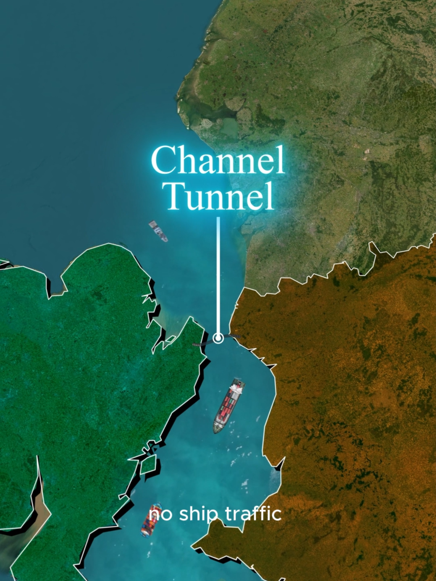 Why No Bridge Between UK and France? 🤯😲👀 #UK #France #EnglishChannel #ChannelTunnel #geography #maps #history #bridge #worldfacts #interestingfacts #didyouknow #fyp #shorts #viral #learn #geoshorts #historyshorts #geographyfacts #travel #Europe #UnitedKingdom #England #London #Paris #Eurotunnel #UKFrance #sea #transportation