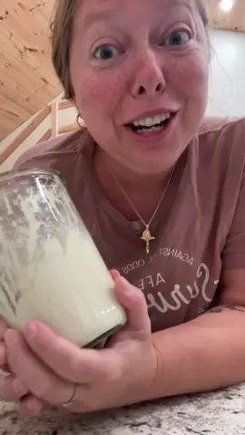 Hi, I’m Sarah and this is Fran. We do things a lil differently around here. 🤠 #franthesourdoughstarter #minnowcreekacres #fyp