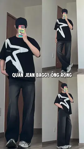 Quần jean baggy dài ống rộng brand mr smile 99 #fyp #review #outfit #xuhuong 