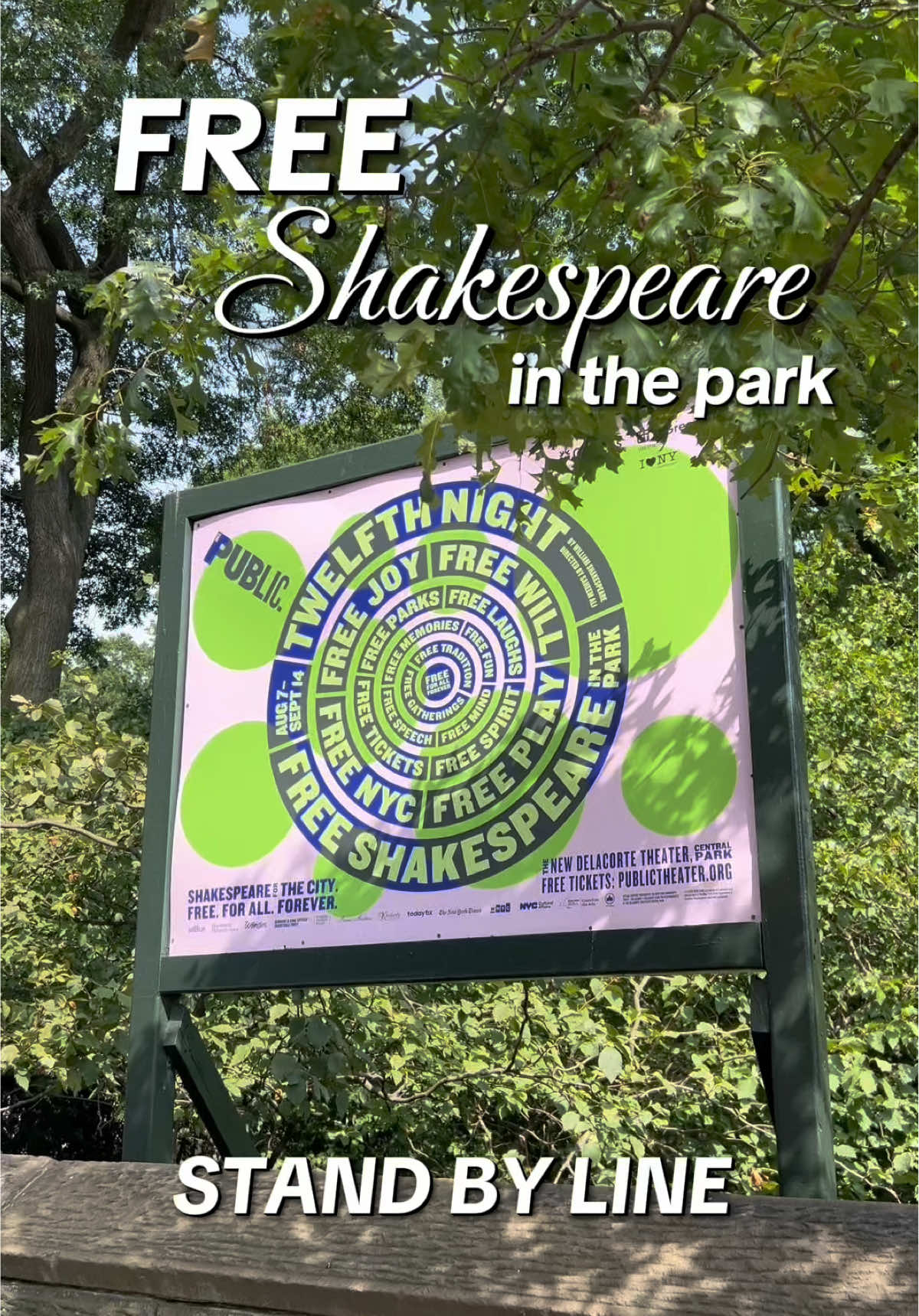 It came down to the wire but we were the last few of the standby line to get tickets! @The Public Theater  #shakespeareinthepark #shakespeare #twelfthnight #nyc #theatre #nyctheatre #sandraoh #peterdinklage #lupitanyongo #fypage #broadway #publictheater 