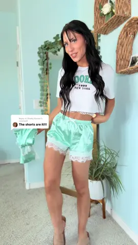 Replying to @Shelby Rasner Isn’t she adorable! Love this set and the shorts are unmatched. I’m wearing a small for reference 😍💕 #howtostyle #boxersasshorts #millennials 