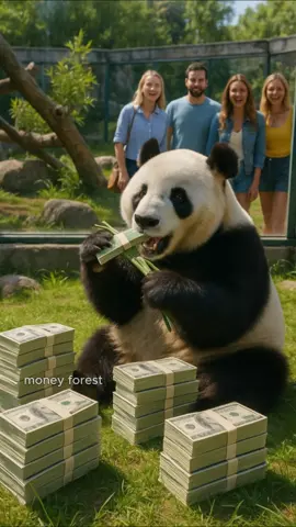 🍀판다의 돈 세기 시간ㅣPanda counting stacks of cash! 🐼#재물운#금전운#부자#wealth#money#affirmation#행운#rich