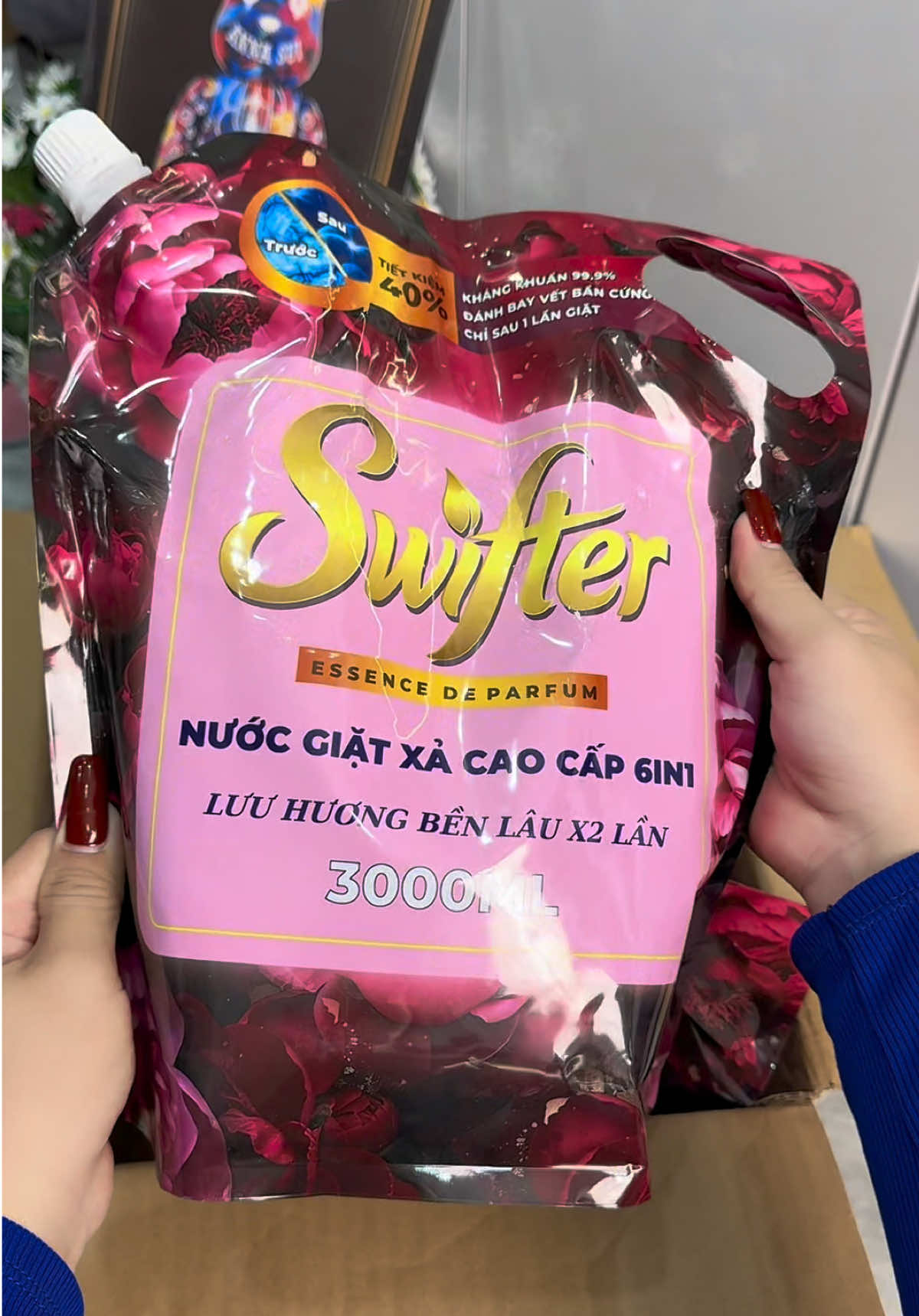 1 thùng 4 túi nước giặt xã SWIFTER mỗi túi 3 lít #emkieutaphoa #nuocgiatxa #nuocgiat #nuocgiatswifter 