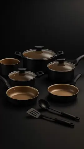 Jogo de Panelas Antiaderentes 10 Peças Várias Cores Conjunto Com tampa de Vidro Teflon #panela #cozinha 