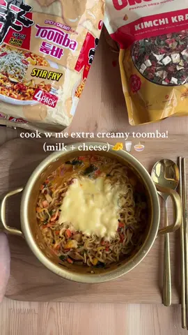 Adding that extra creaminess + cheesiness to my Toomba noods 🤤✨ Also! A little sneak peek of our upcoming drop!! 👀🤫 #ummamieats #toomba #shinramyun #mukbang #instantnoodles 
