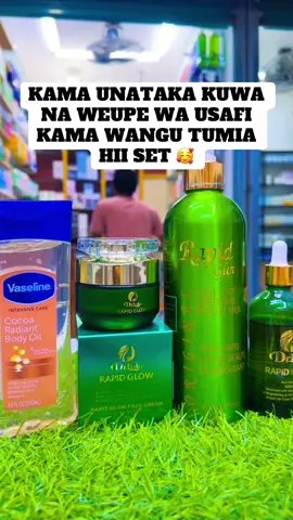 RAPID GLOW SET IS MY BEST SET 🥰🥰📞0743 202062  Inangarisha kizungu Haichubui  Unatakata na kuwa mweupe bila masugu  #creatorsearchinsight #goviral #cosmetics #tanzaniatiktok #kinshasa🇨🇩 