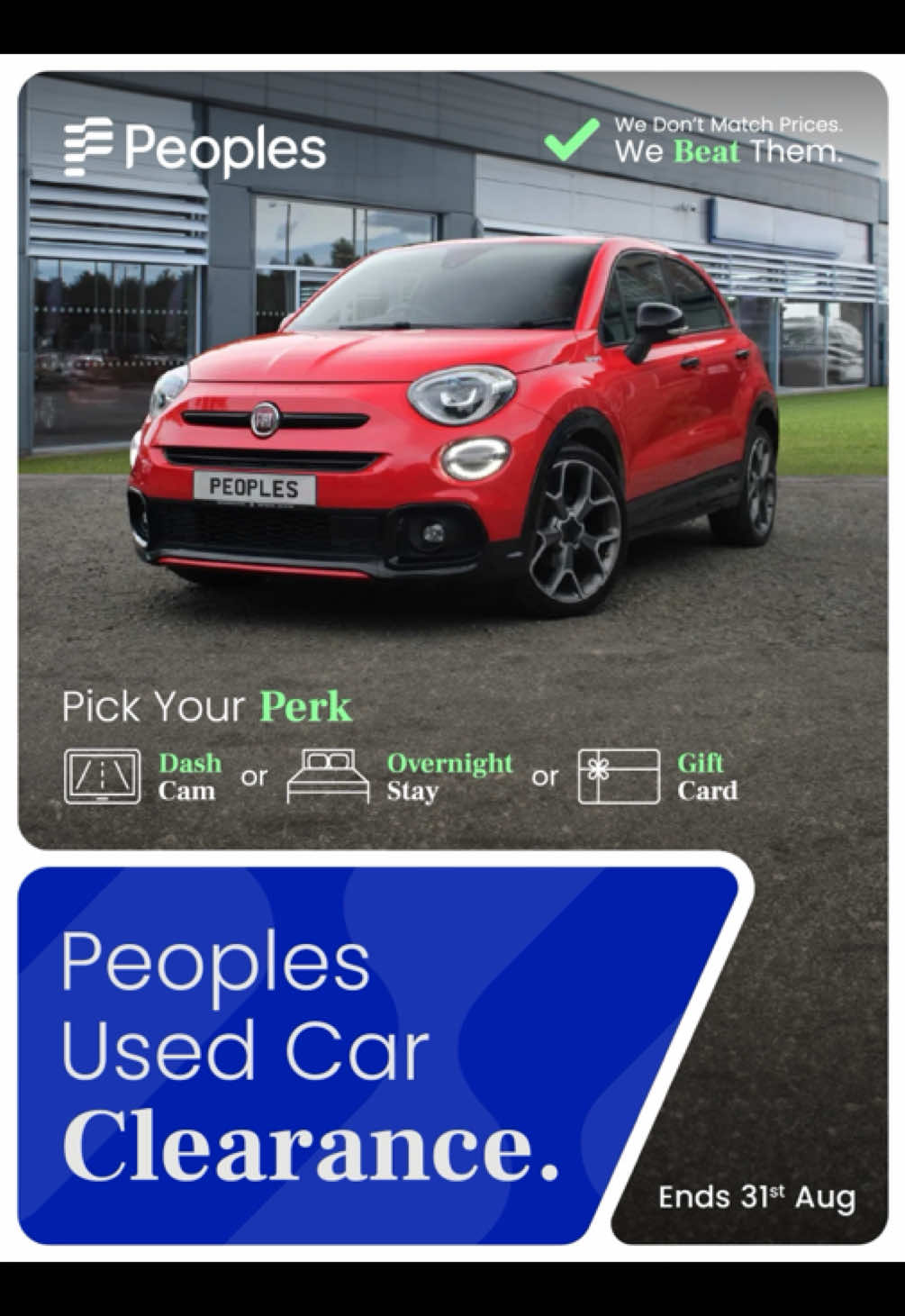Fiat 500X Sport – £600 Below National Average Verified by Auto Trader. Plus, in our Used Car Clearance you can save up to £6,247 across 650 cars from 27 brands. Buy this Fiat and Pick Your Perk: free dash cam, overnight stay, or Love2shop card. 👉 Shop now: https://bit.ly/Peoples-Used-Cars T&Cs apply #UsedCarClearance #Fiat #Fiat500 #BestDealGuaranteed #DealOfTheDay  