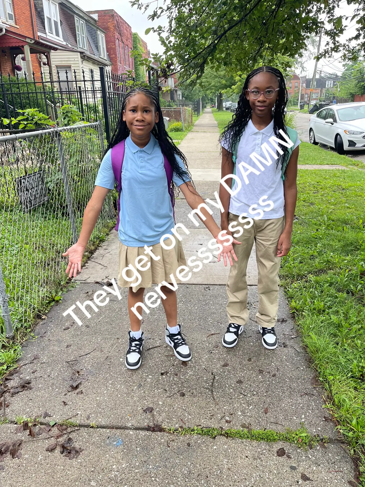 Man listen I wanted to join the back to school trend but the twins don’t want me to be great these my girls and they attitudes on this fine day #twins #daughters #schoollife #sisters 