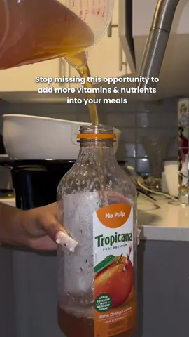 Why buy veggie broth when you throw away everything you need to make it every time you cook? Save it and stop missing this opportunity to enhance your food 🫶🏽 Veggie scrap broth is rich in vitamins, minerals, and antioxidants that are great for your overall well being and immune system. I add it to my food in the place of water to sneak in extra flavor & health benefits. It’s also super low effort to make. I squeeze it out but you really could just strain it. You can freeze it in icecubes for easy use at any time. You can also drink it as a great source of hydration.  @Crock-Pot #veggiebroth #veggiescraps #nutrientdense