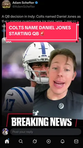 COLTS NAME DANIEL JONES STARTING QB, biggest mistake in history. Colts deserve to lose every game #colts #danieljones #anthonyrichardson #fantasyfootball #fyp 