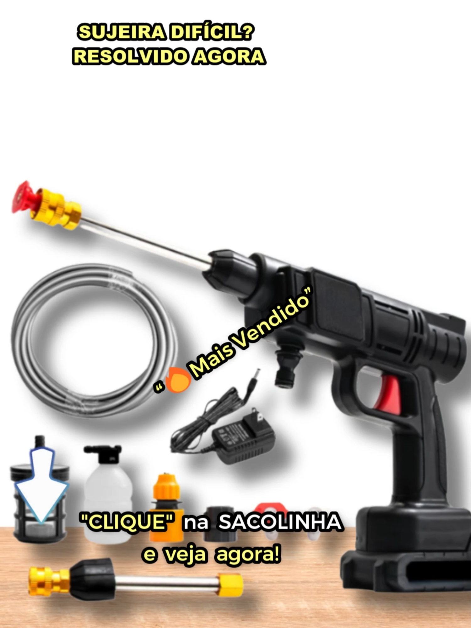 Lavadora De Alta Pressão Portátil Recarregável Profissional #tiktokshop #tiktokshopchegou #TikTokShopChegou