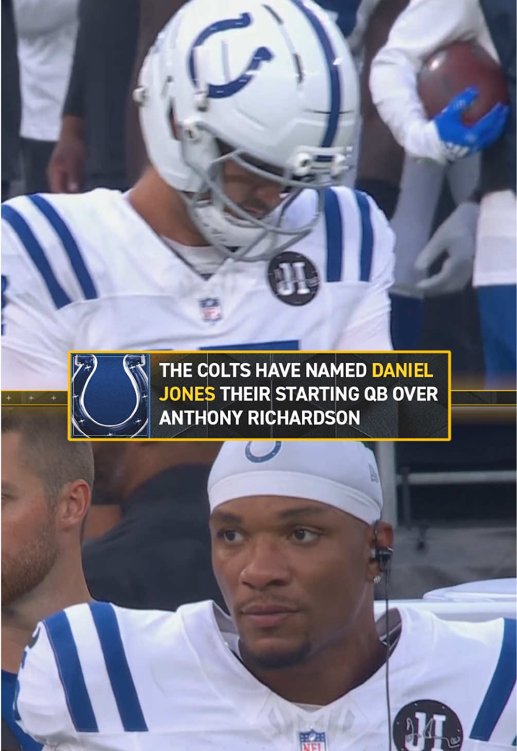 The Colts have officially named Daniel Jones QB1 over Anthony Richardson per multiple sources #nfl #indianapoliscolts 