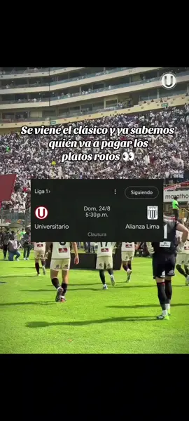 🔥 Se viene el clásico más esperado: Universitario vs Alianza Lima.  Este domingo alguien tendrá que pagar los platos rotos 👀. Tengo disponibles entradas en Tribuna Norte y en Tribuna Sur 100% confiables✅. #universitario #crema #alianzalima #entrada #liga1 