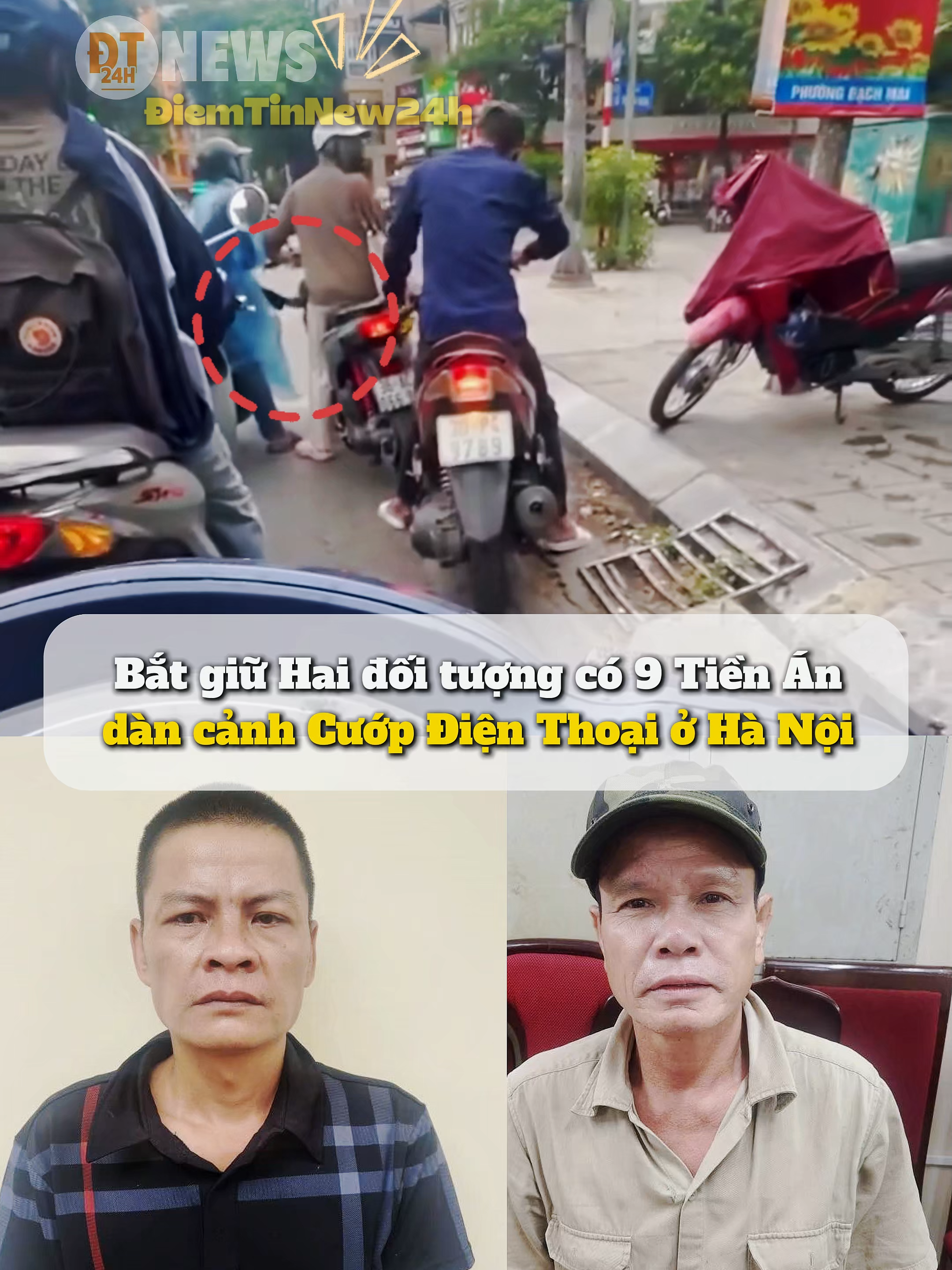 Bắt 2 đối tượng có 9 tiền án dàn cảnh cướp điện thoại ở Hà Nội #diemtinnew24h #hanoi #tromcap #toipham #phapluat #xahoi