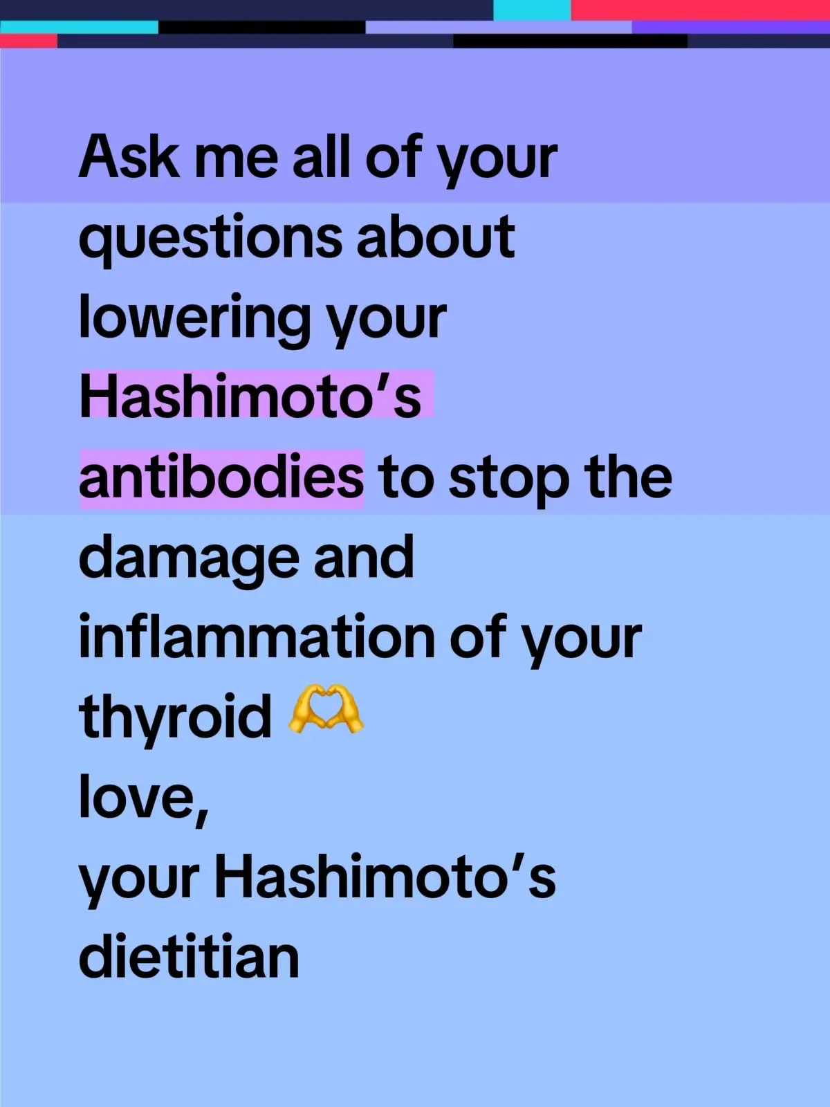 I want to know all of your questions about Hashimoto‘s antibodies! Let me know in the comments 🫡 #hashimotosweightlossgoals #hashimotosthyroiditis #hashimotosdietitian #hashimotoshealing 