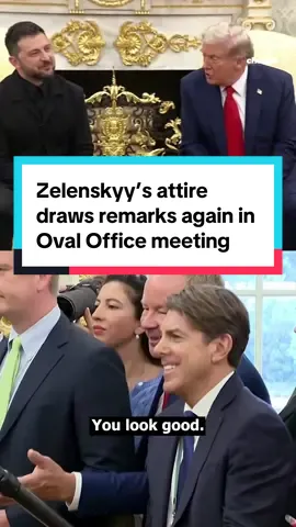 Ukrainian President Volodymyr Zelenskyy wore a suit to his latest White House meeting, drawing comments from President Donald Trump and others who had previously criticized his military-style clothing. #trump #usa #dc #ukraine #news 